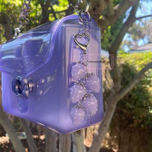 Lilac Lavender Baby Purple Jelly Pearl Heart Strawberry Cluster Bag Charm SILVER